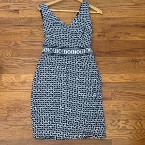 Tory Burch Navy and White Geometric Dress